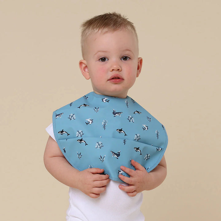 Snuggle Hunny Waterproof Snuggle Bib - Blue Ocean