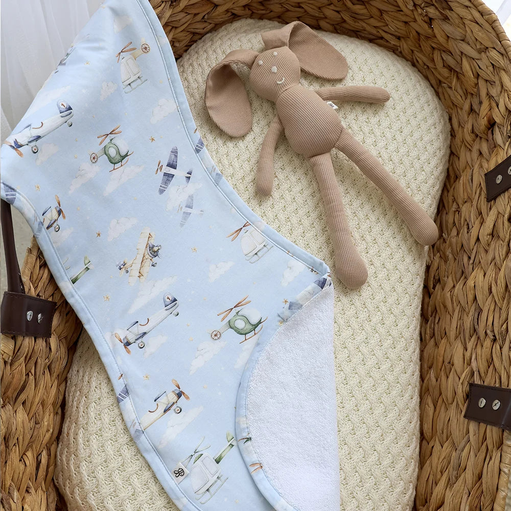 Snuggle Hunny Organic Cotton Burp Cloth - Taking Flight