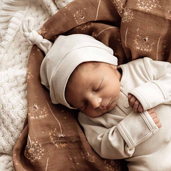Snuggle Hunny Organic Ribbed Knotted Beanie - Halo