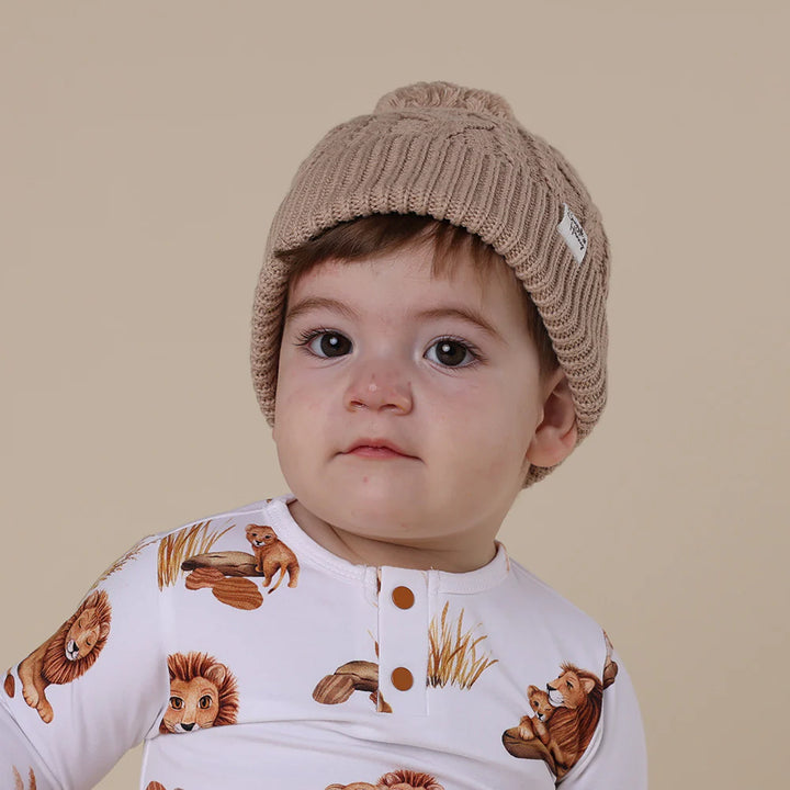Snuggle Hunny Organic Knit Beanie -  Hazelnut