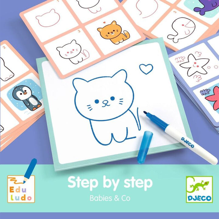 Step by Step Babies & Co Animals Learn to Draw with White Bo