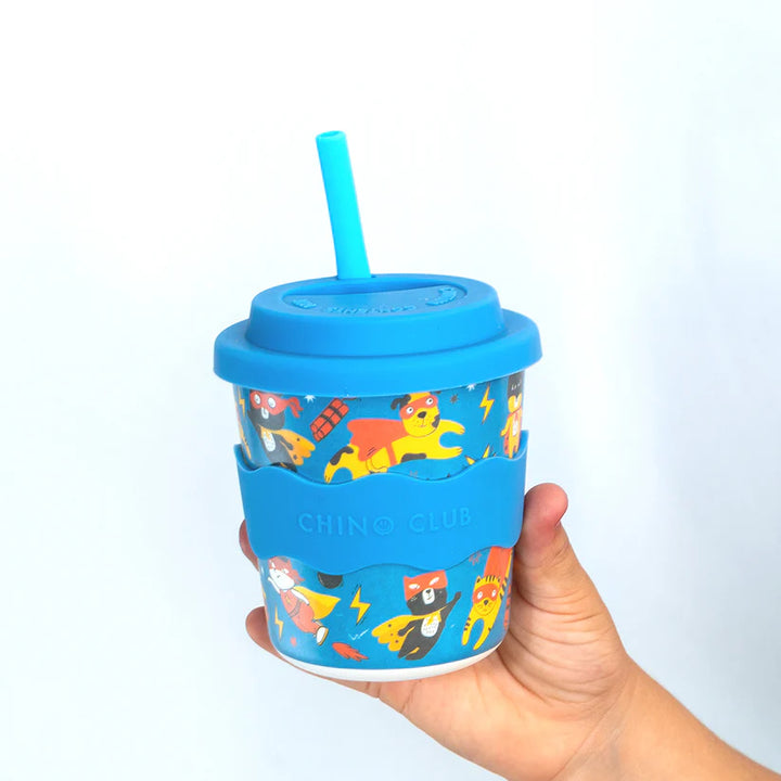 Superhero Kids Keep Cup 240ml + Straw