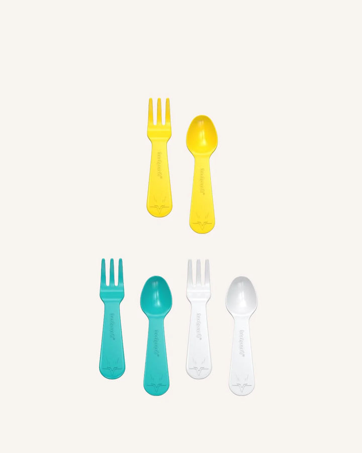 Lunch Punch Fork & Spoon Set - Yellow