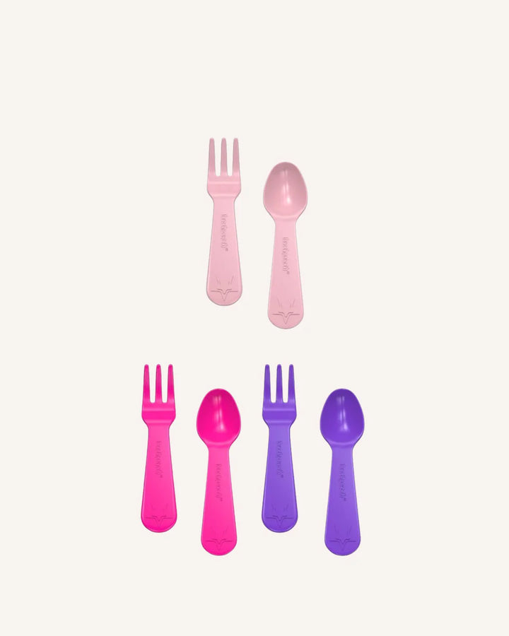 Lunch Punch Fork & Spoon Set - Pink