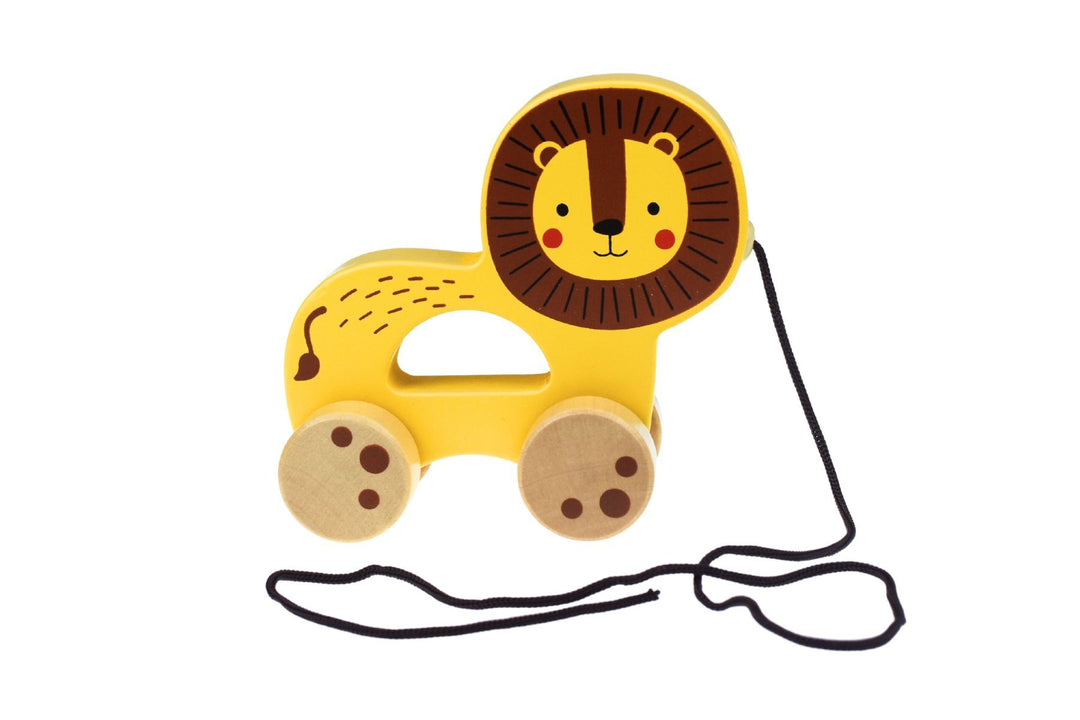 Wooden Pull Along Lion Toy