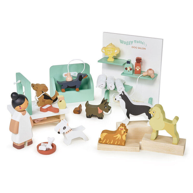 Waggy Tails Wooden Dog Salon Play Set