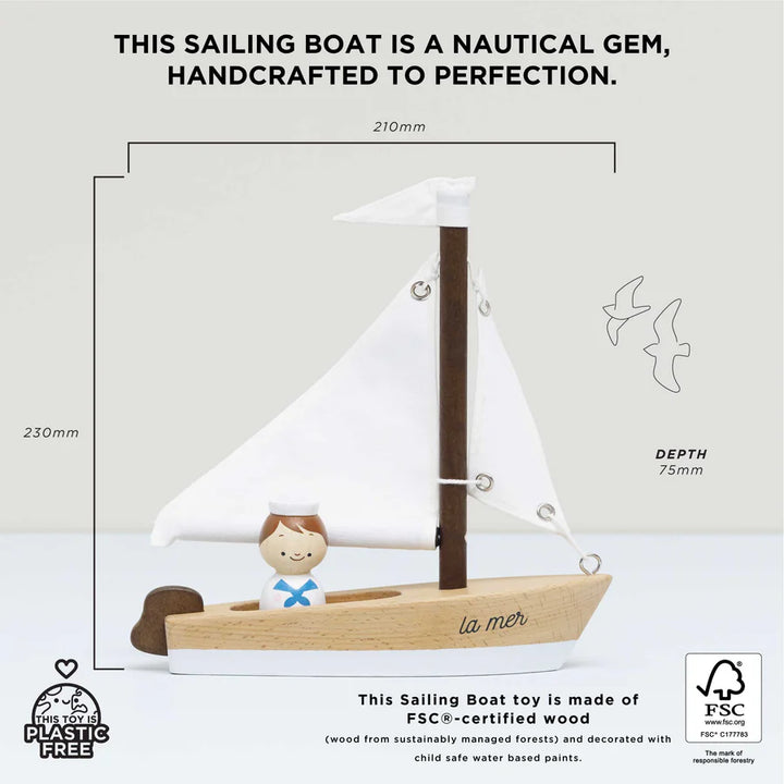 Le Toy Van Wooden Sailing Boat & Captain