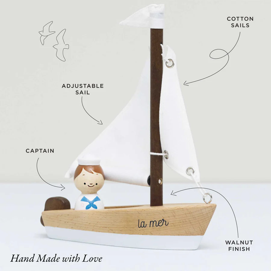 Le Toy Van Wooden Sailing Boat & Captain