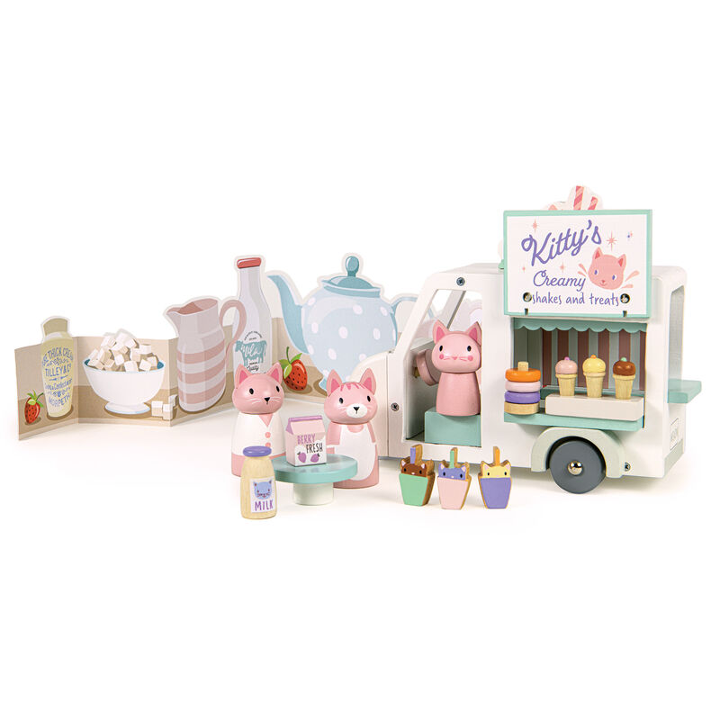 Tender Leaf Wooden Kitty's Milkshake Van Play Set