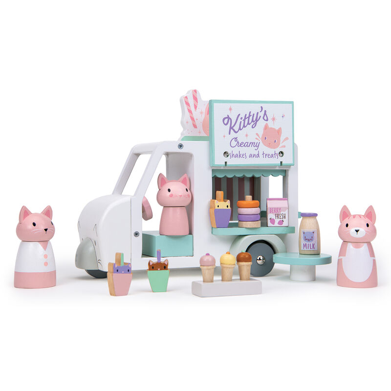 Tender Leaf Wooden Kitty's Milkshake Van Play Set