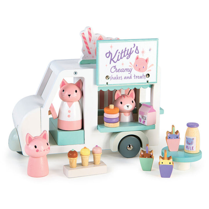 Tender Leaf Wooden Kitty's Milkshake Van Play Set