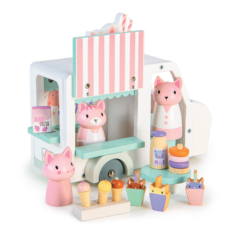 Tender Leaf Wooden Kitty's Milkshake Van Play Set
