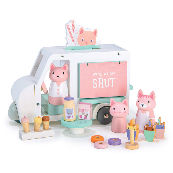 Tender Leaf Wooden Kitty's Milkshake Van Play Set