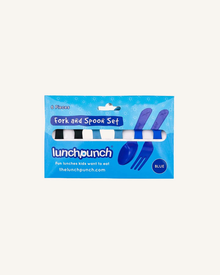 Lunch Punch Fork & Spoon Set - Blue