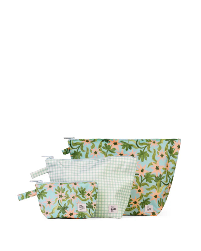 The Somewhere Co Seaflower Handy Pouch Trio