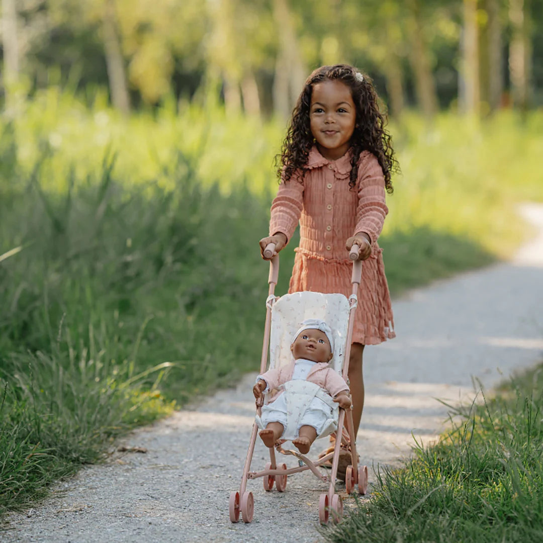 Little Dutch Metal Pink Doll Stroller