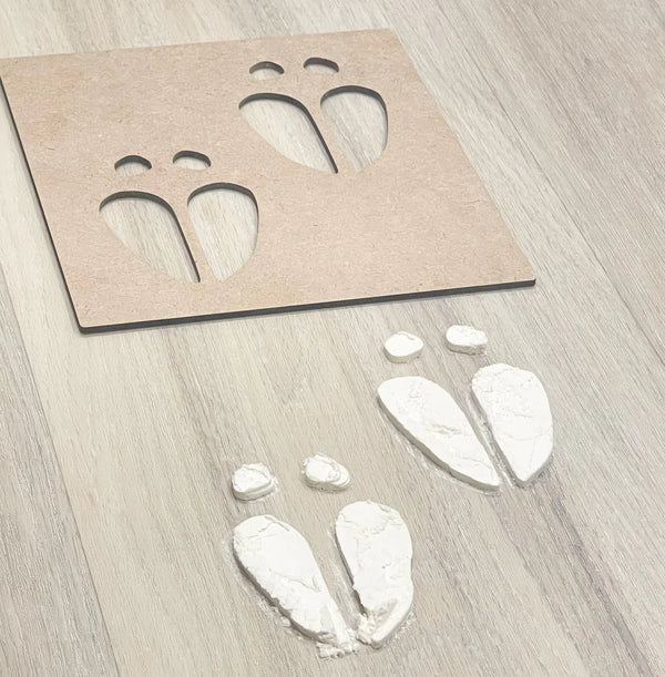 Santa's Reindeer Footprint Stencil