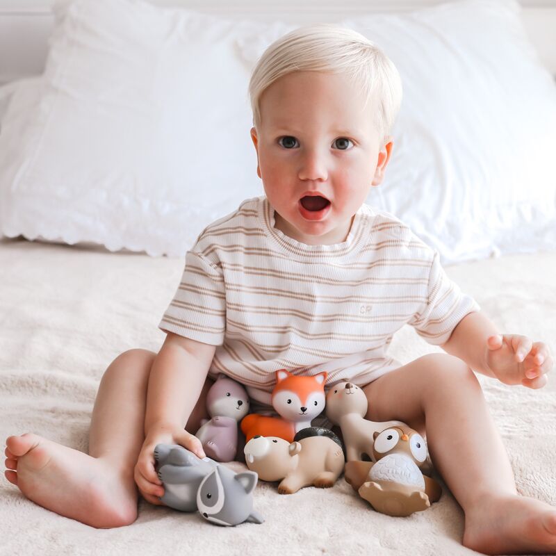 Tikiri Natural Rubber Teether Rattle & Bath Toy - Owl