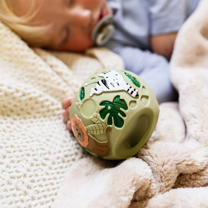 Tikiri My First Grabbing Ball Natural Rubber Toy -  Safari Green