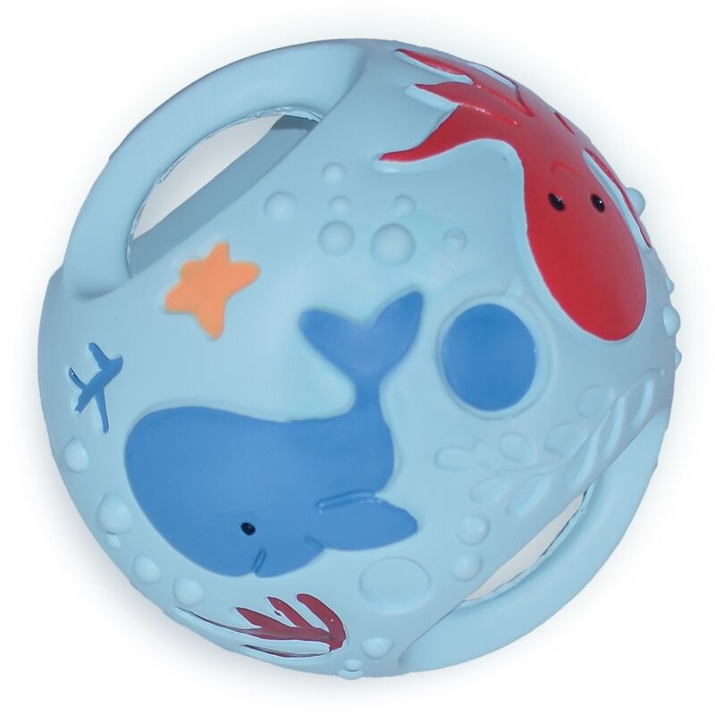 Tikiri My First Grabbing Ball Natural Rubber Toy - Ocean Blue