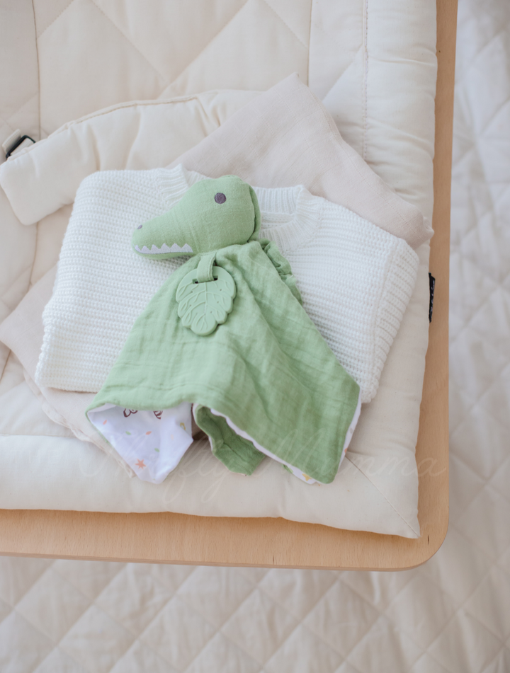Tikiri Zoo Organic Comforter with Rubber Teether