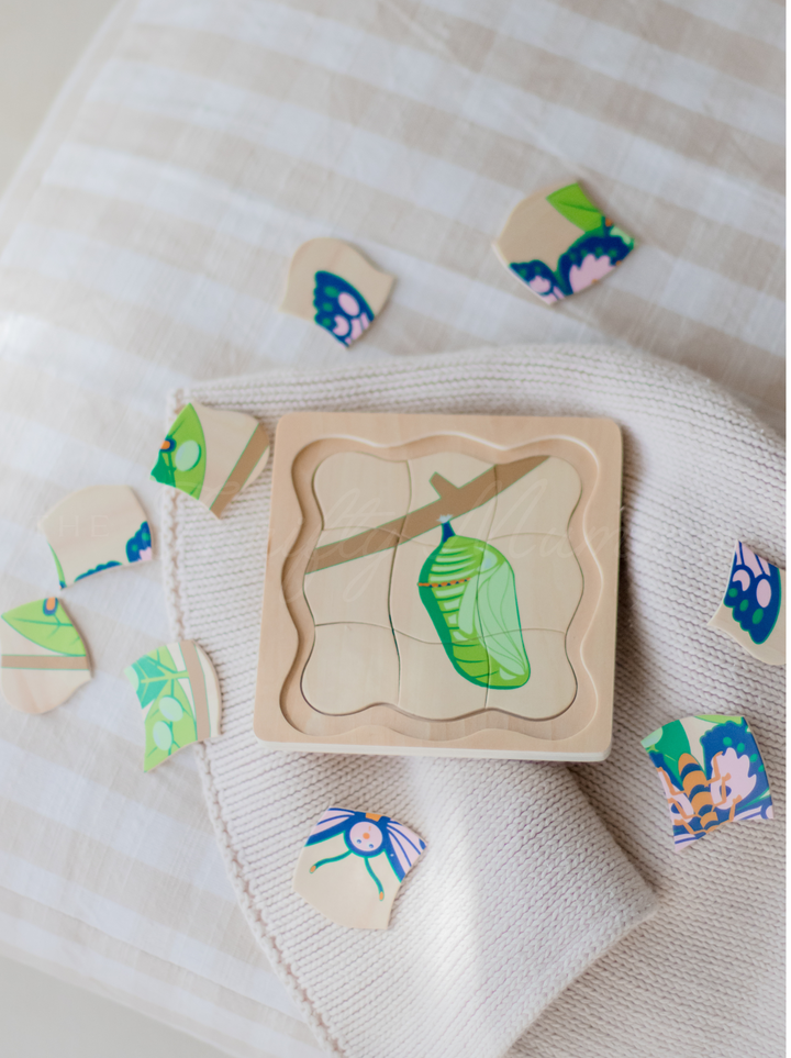 Timber Butterfly Life Cycle 4 Layer Puzzle