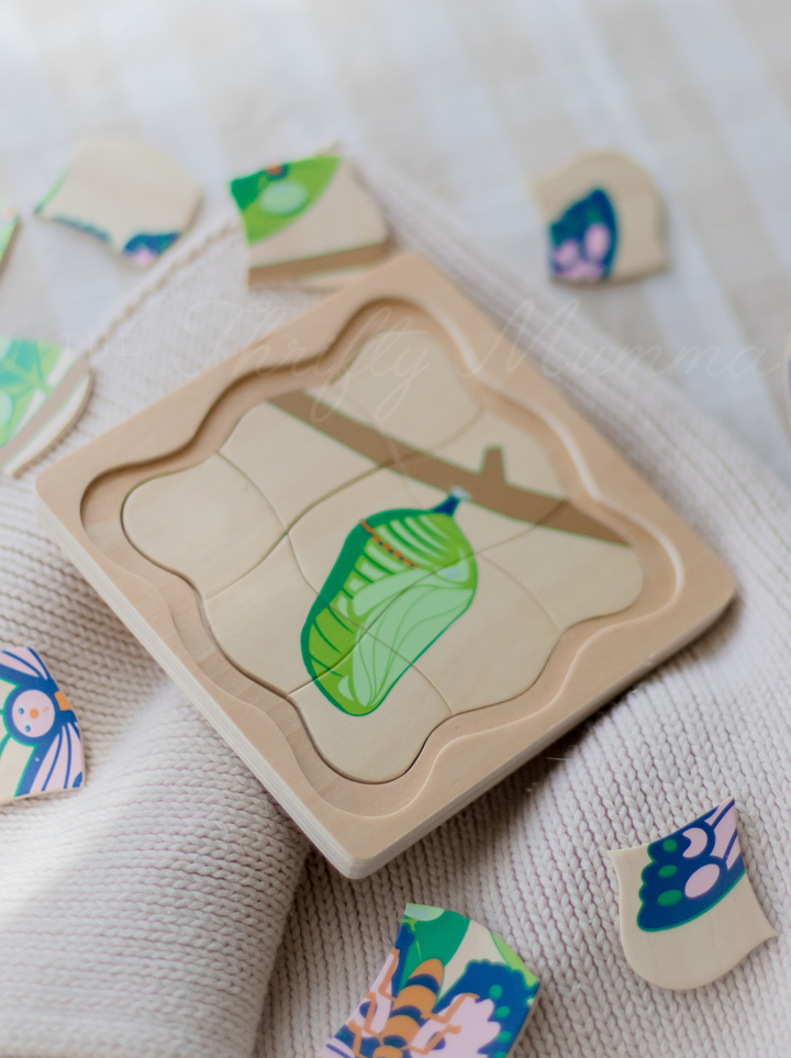 Timber Butterfly Life Cycle 4 Layer Puzzle