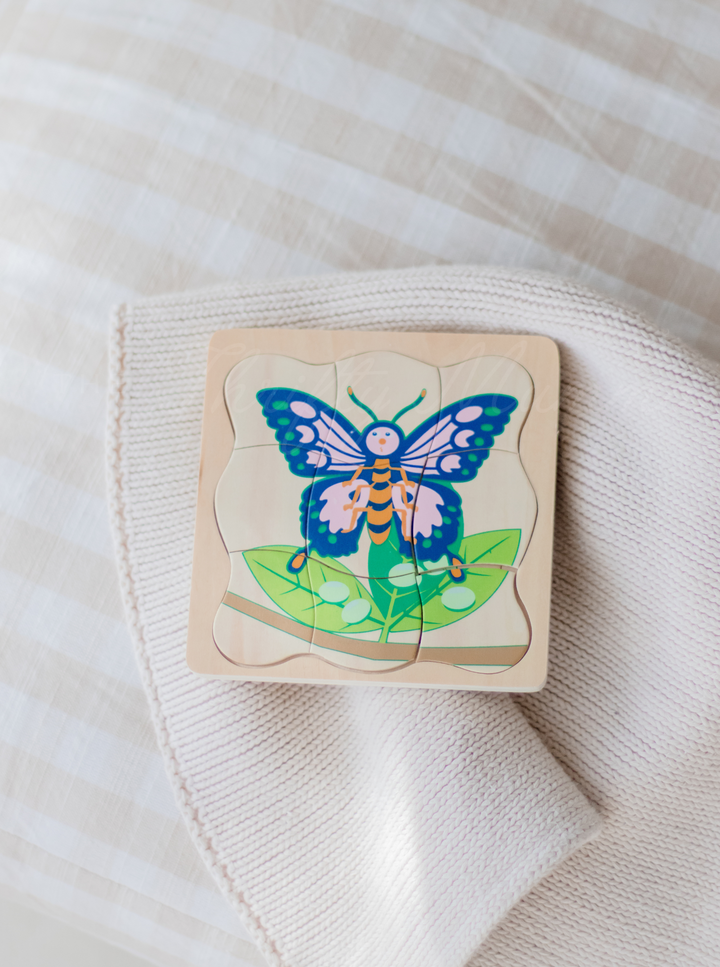 Timber Butterfly Life Cycle 4 Layer Puzzle