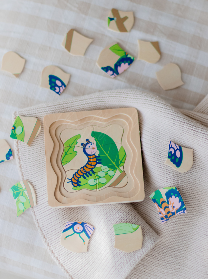 Timber Butterfly Life Cycle 4 Layer Puzzle