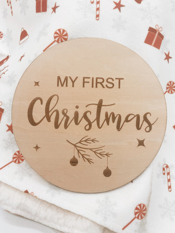 My First Christmas Timber Plaque