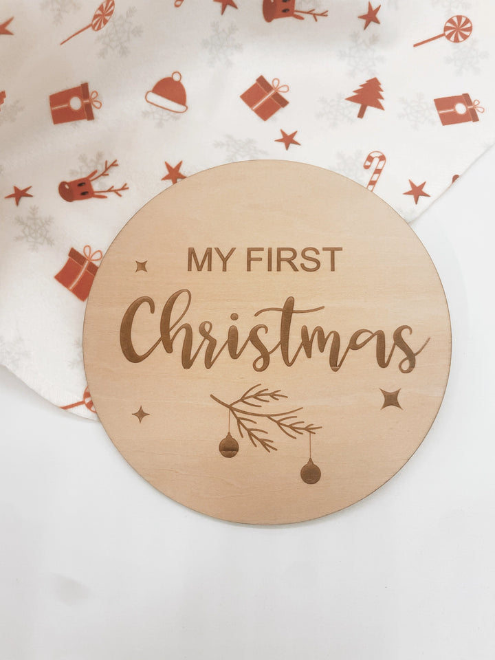 My First Christmas Timber Plaque