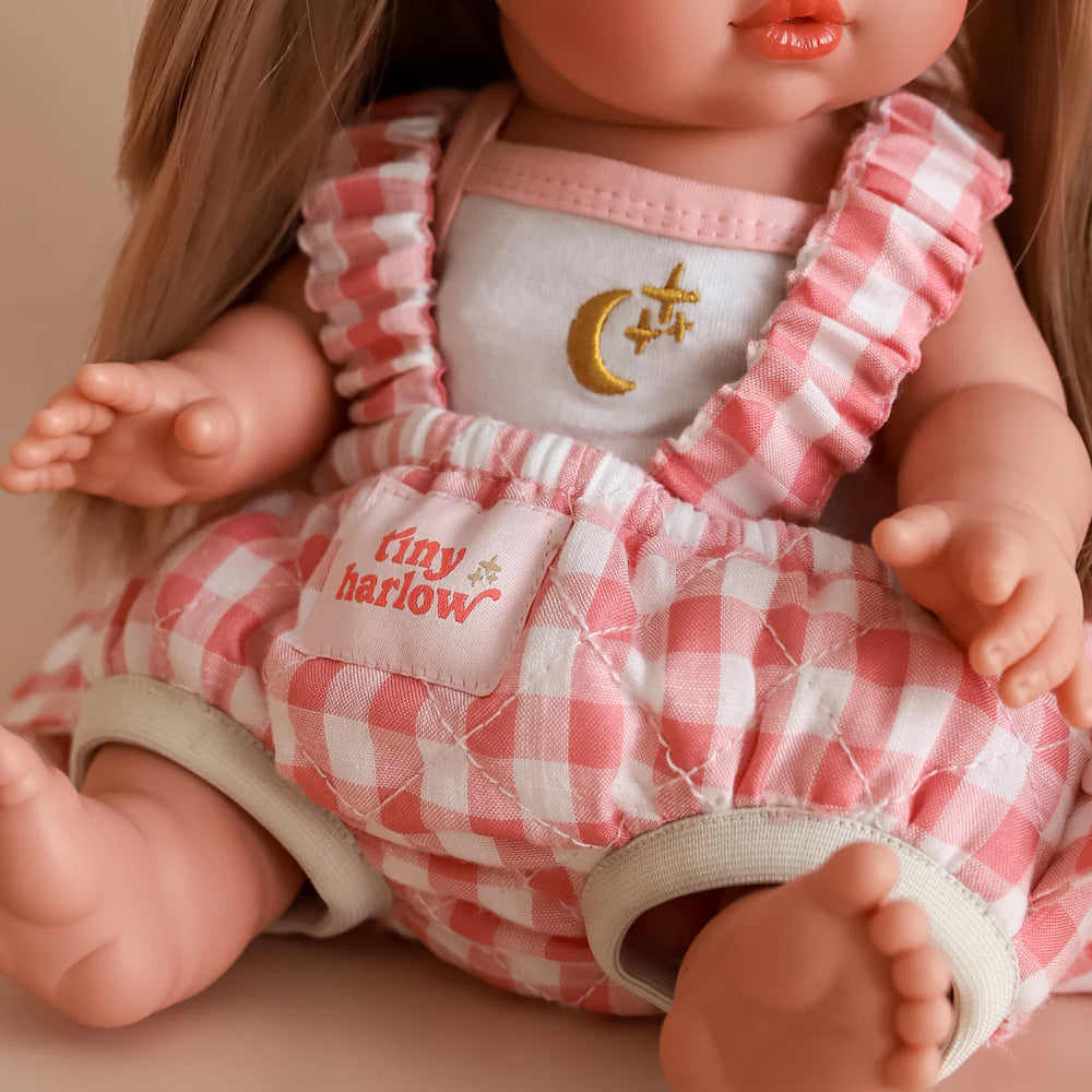 Tiny Harlow Baby Doll Wearer – Pink Gingham – The Thrifty Mumma