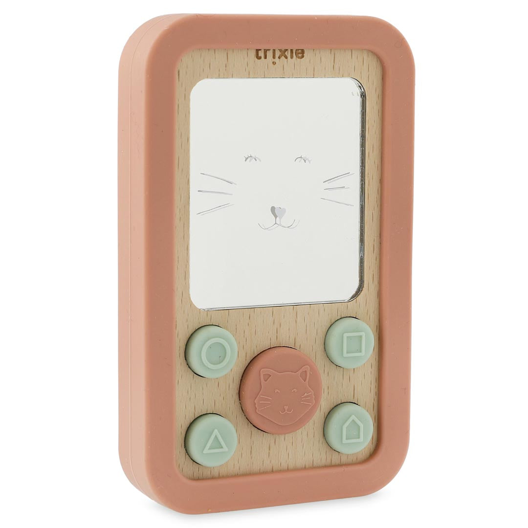 Trixie Wooden Silicone Baby Phone - Mrs. Cat