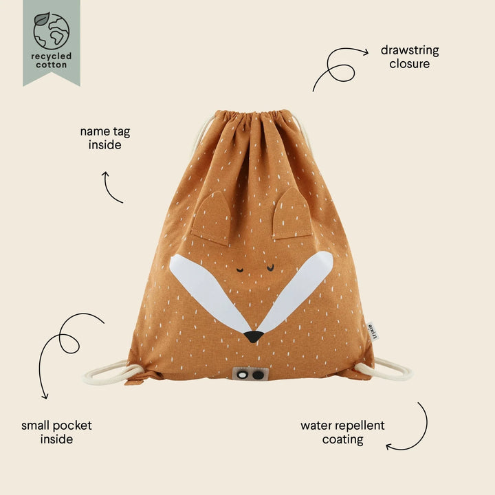Trixie Drawstring Library/Swim Bag - Mr. Fox