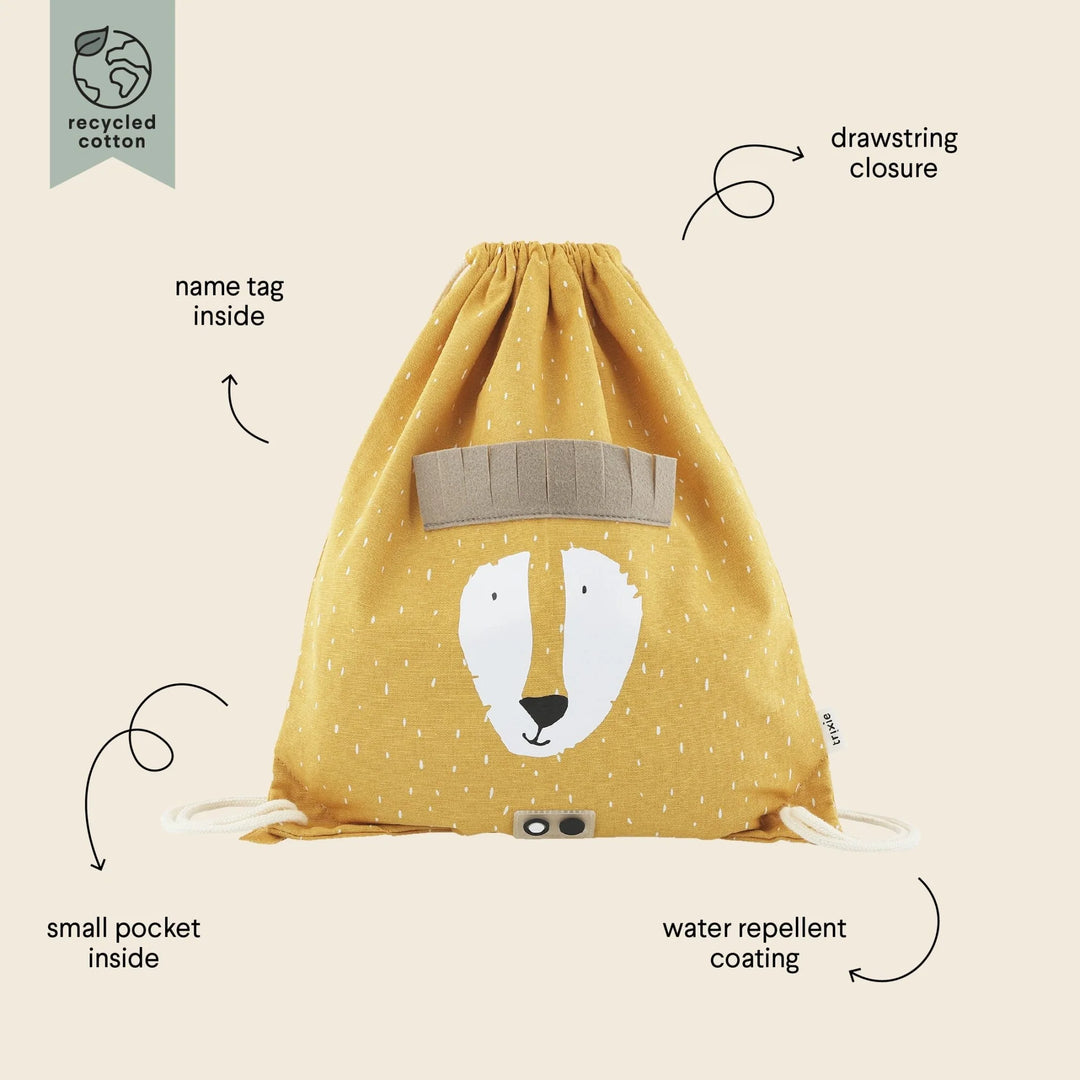 Trixie Drawstring Library/Swim Bag - Mr. Lion