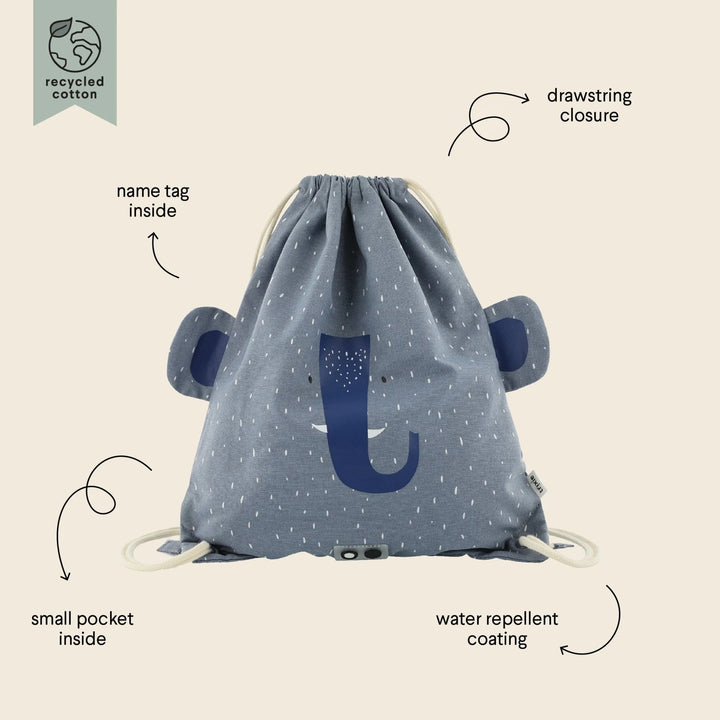 Trixie Drawstring Library/Swim Bag
 - Mrs. Elephant