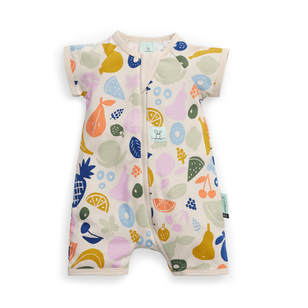 ergoPouch Short Sleeve Sleep Zip Bodysuit 0.2 TOG - Fruit Salad