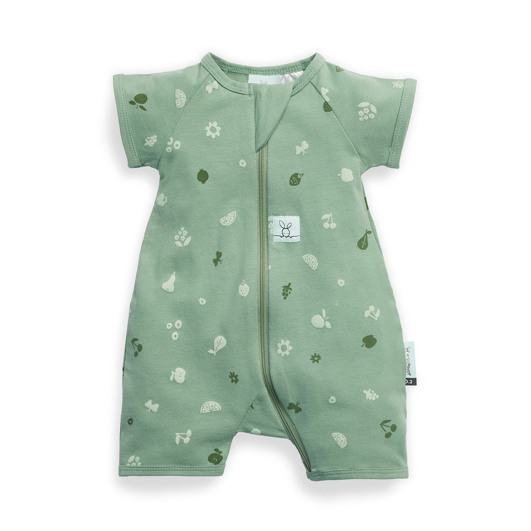 ergoPouch Short Sleeve Sleep Zip Bodysuit 0.2 TOG - Sweet Orchard