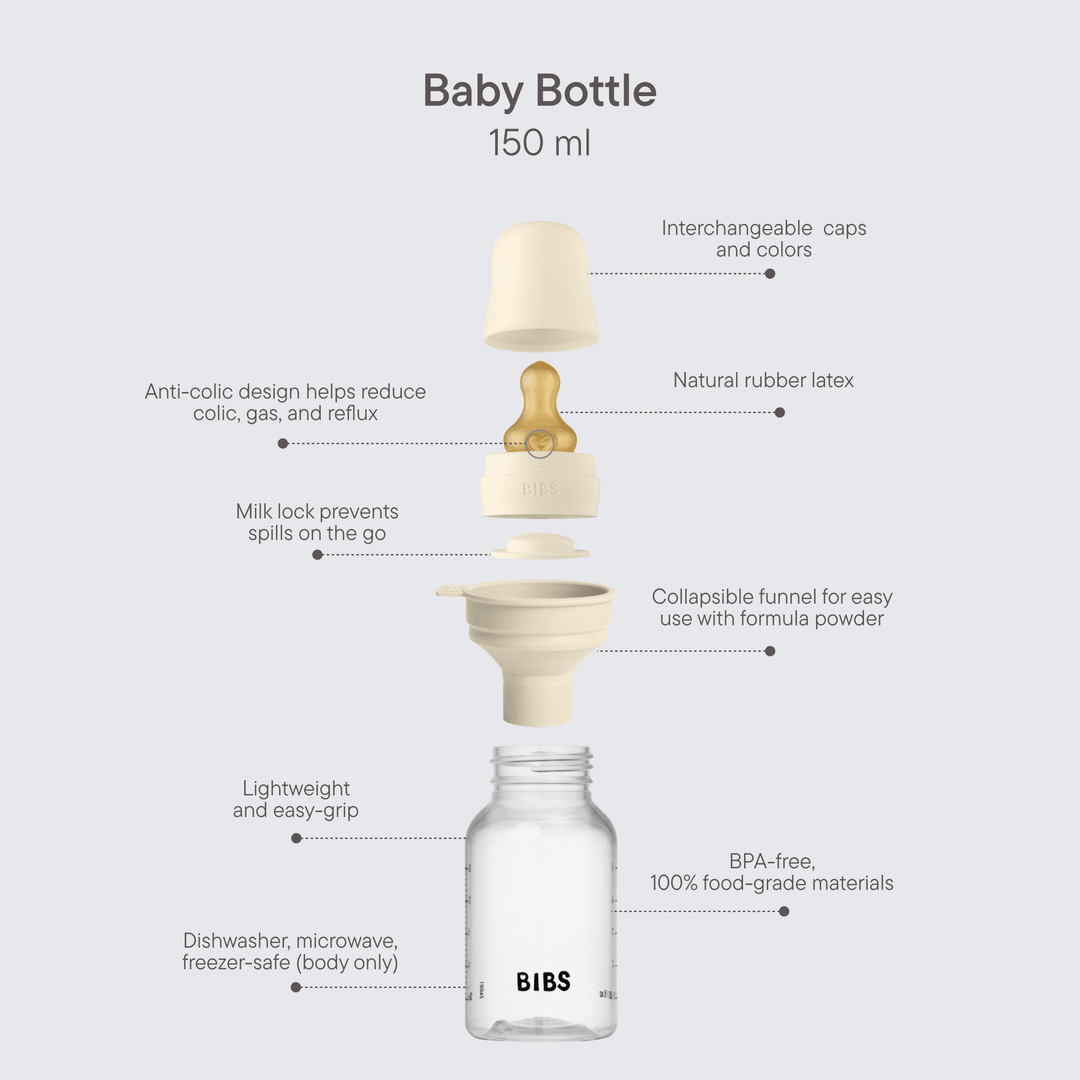 BIBS Baby Bottle Complete Set Latex 150ml - Assorted