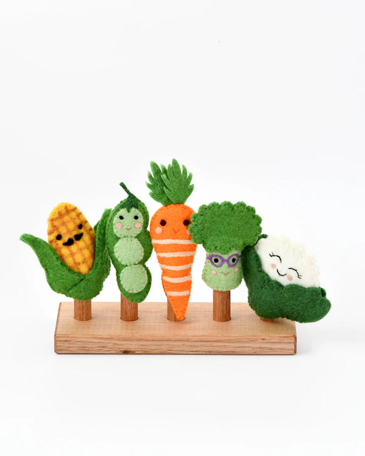 Vegetable Friends Felt Finger Puppet Set