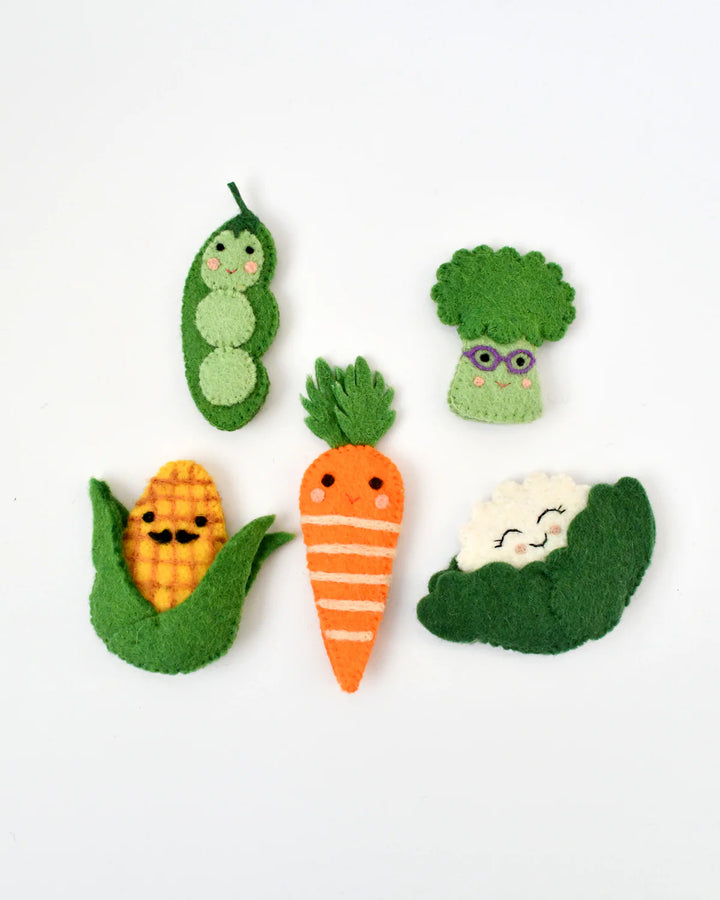 Vegetable Friends Felt Finger Puppet Set