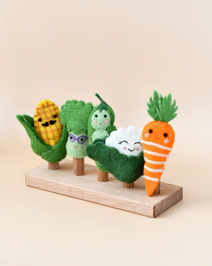 Vegetable Friends Felt Finger Puppet Set