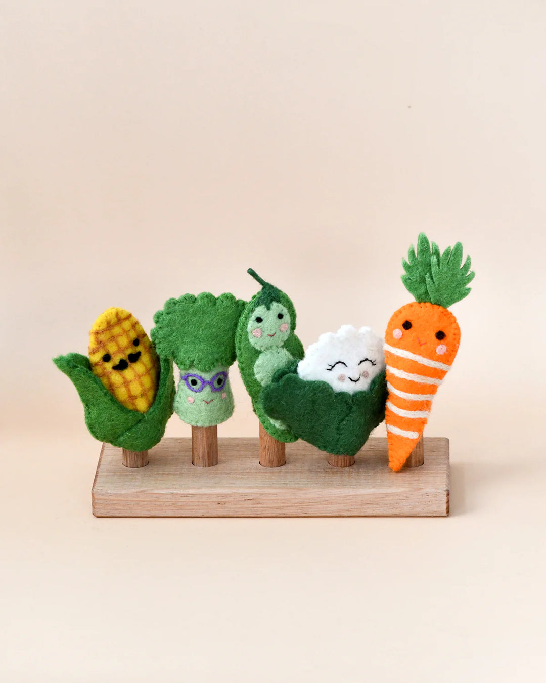 Vegetable Friends Felt Finger Puppet Set