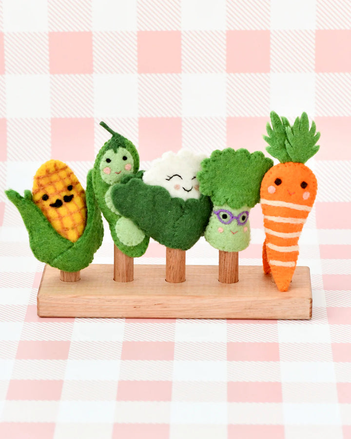 Vegetable Friends Felt Finger Puppet Set