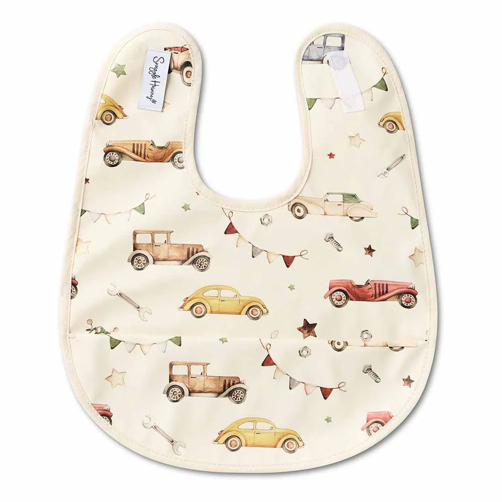 Snuggle Hunny Waterproof Snuggle Bib - Vintage Cars