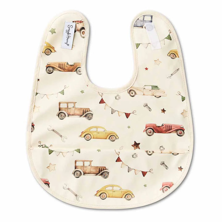 Snuggle Hunny Waterproof Snuggle Bib - Vintage Cars