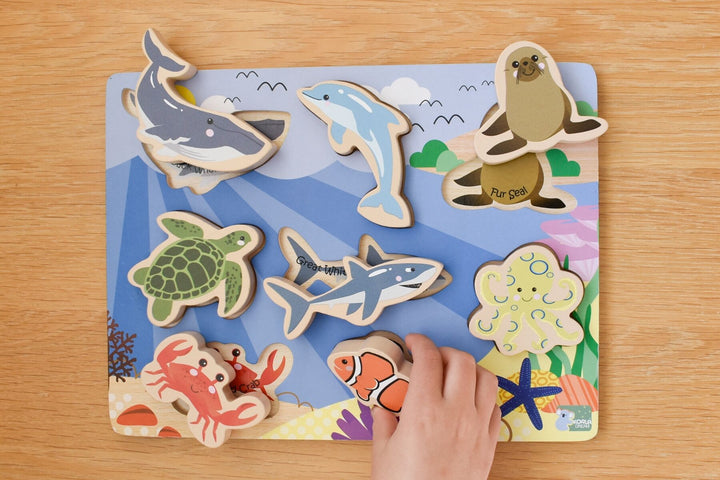Sea Animal Chunky Wooden Puzzle