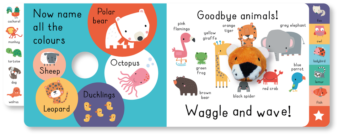 Waggle and Wave - Animal Colours Puppet Board Book