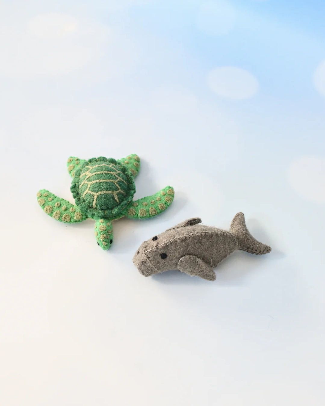 Waru and Dhangal - Sea Turtle & Dugong Felt Finger Puppets Set