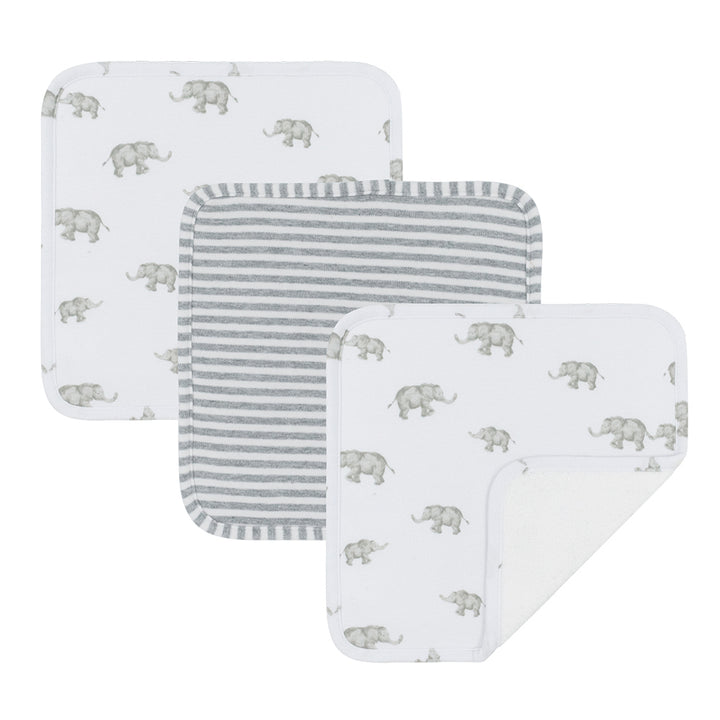 Watercolour Elephant 3pk Washcloth Gift Set